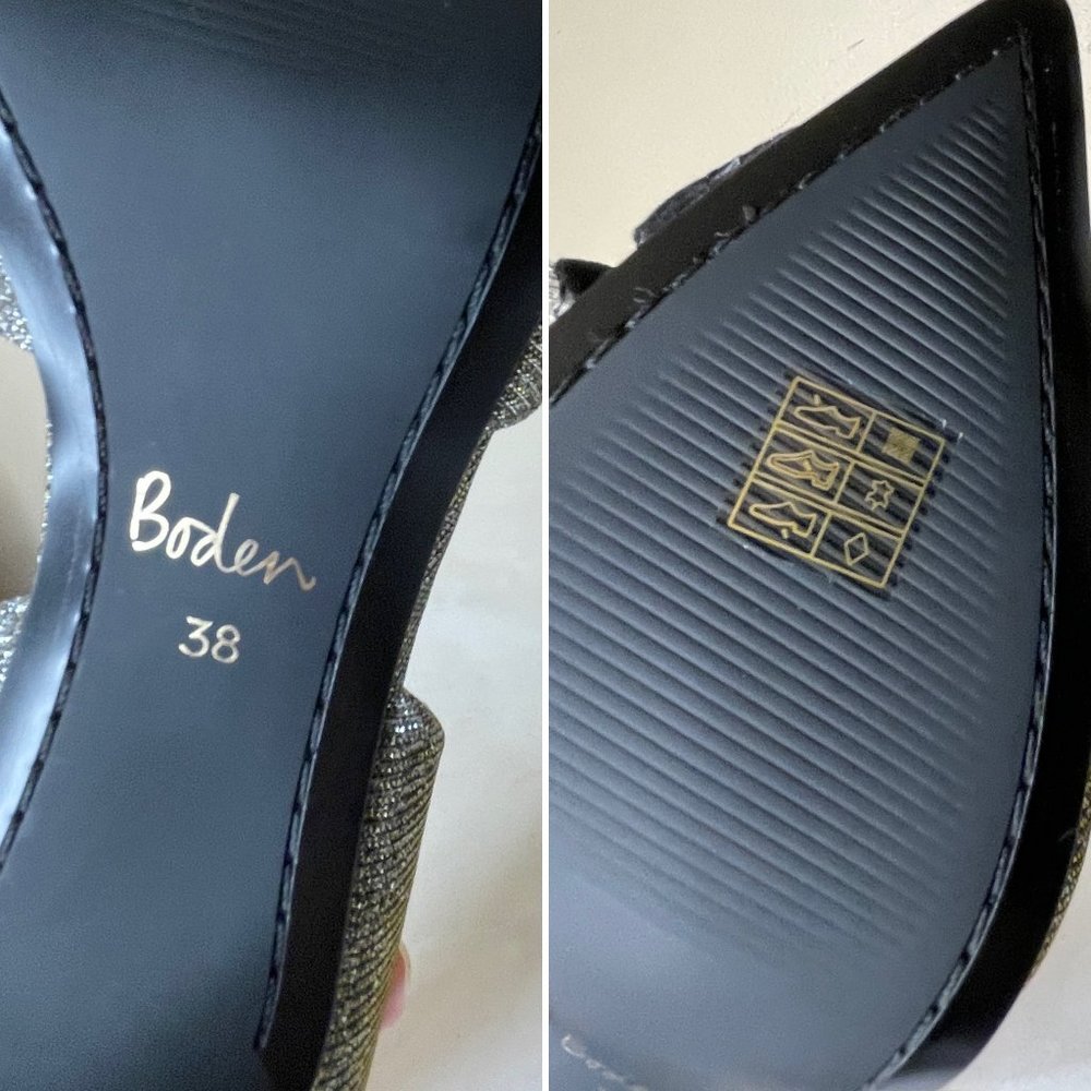 New Boden Embellished Heeled Court Shoes Metallic 38 - Picture 12 of 16